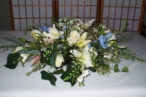 blue wedding head table     
