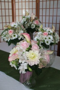 pink bouquets          